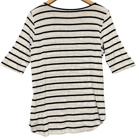 Apt. 9 Womens Micro Modal Striped Top Size L Black & White Lightweight Stretchy - Picture 7 of 7